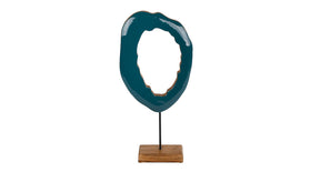 Sculptuur art steenblauw mango 38x17x5cm