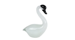 Sculptuur swan wit glas 14x7x20cm