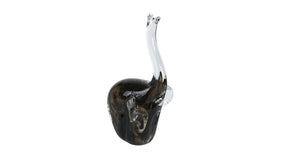 Sculptuur elephant d.grijs glas 10x9,5x18cm