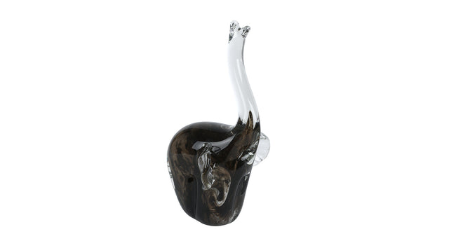 Sculptuur elephant d.grijs glas 10x9,5x18cm