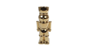 Sculptuur nutcracker goud aardewerk 9x6,5x22,5cm