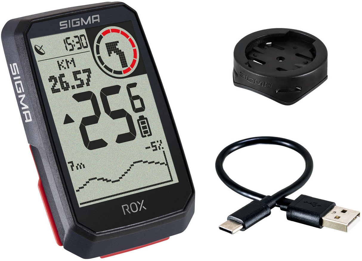 Sigma rox 4.0 gps zw zw standaard stuurhouder + usb-c oplaadkabel