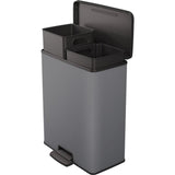 Curver decobin duo prullenbak - 26l + 26l - rechthoekig - grijs