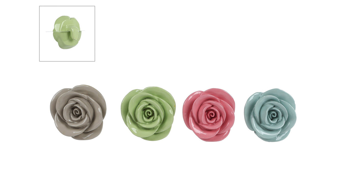 Pothanger rose 4 assortie polystone 5,5x5,5x2,5cm