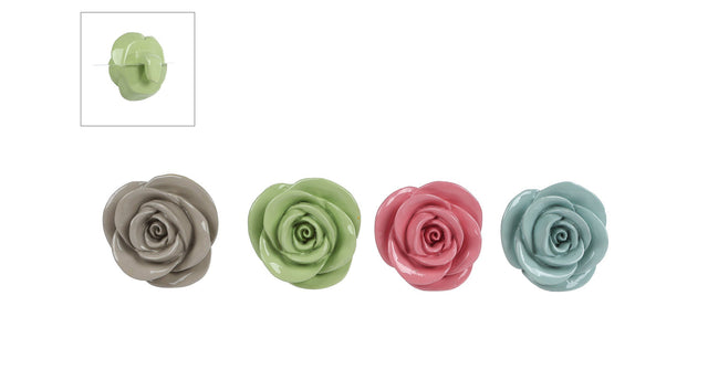 Pothanger rose 4 assortie polystone 5,5x5,5x2,5cm