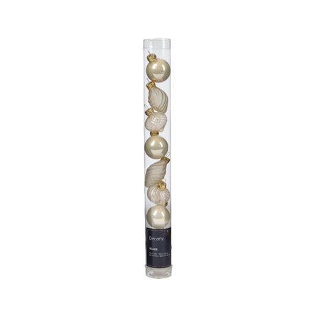 Decoris kerstballlen mix parel van glas dia 3cm 9-delig