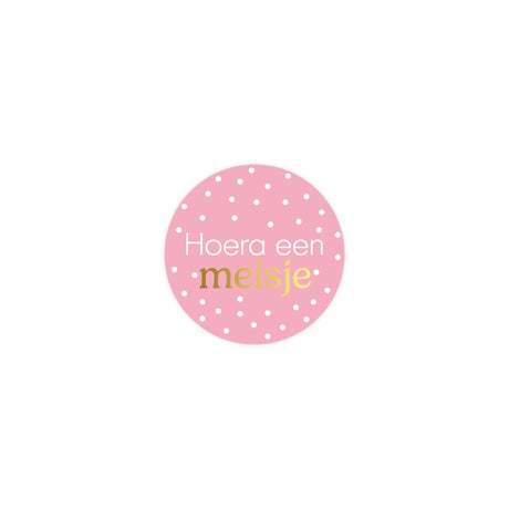 Kassaplan stickers hoera een meisje ø40mm rol a 250 stuks