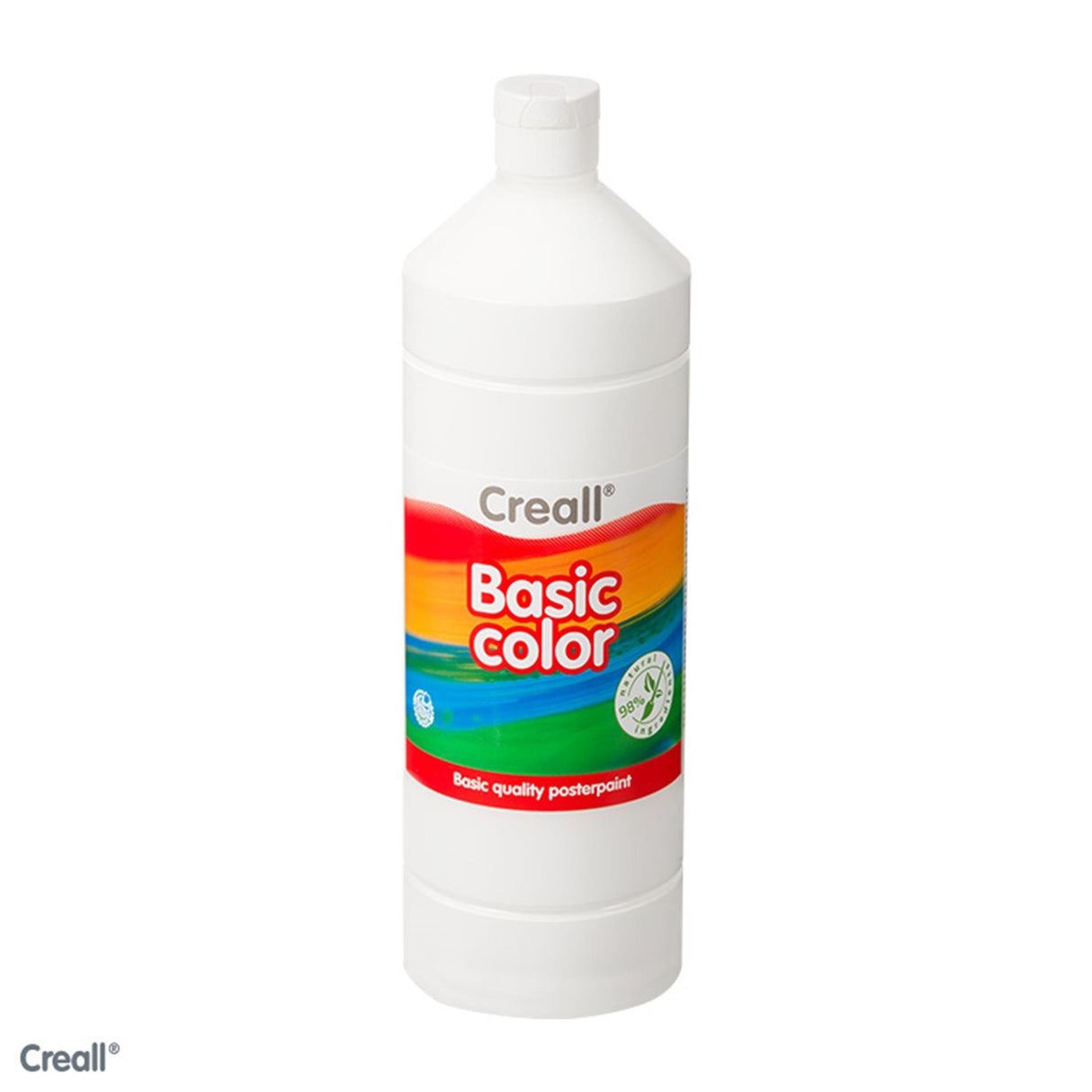 Creall witte plakkaatverf - 500 ml – waterbasis - schoolverf – uitwasbaar - gemaakt in nederland - wit - glutenvrij - vegan
