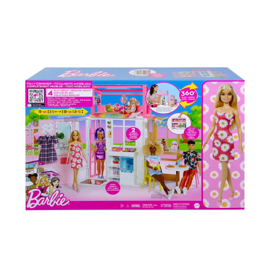 Barbie house with doll