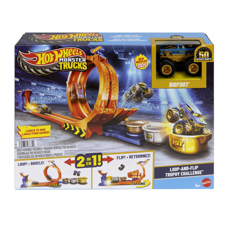 Hot wheels monster trucks loop and flip trophy challenge
