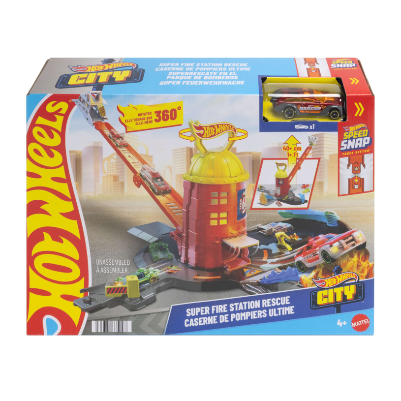Hot wheels city superredding brandweerkazerne speelset en speelgoedauto