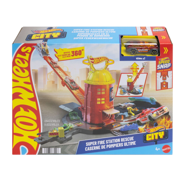 Hot wheels city superredding brandweerkazerne speelset en speelgoedauto