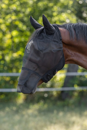 Producten vliegenmasker met oor en neus bescherming pony