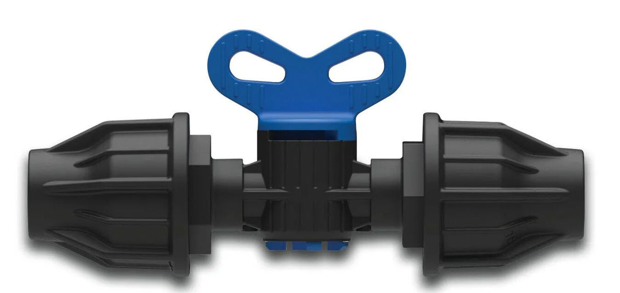 Producten plugkraan pp 16mm lock 4bar zwartblauw vbevloeiingsslang