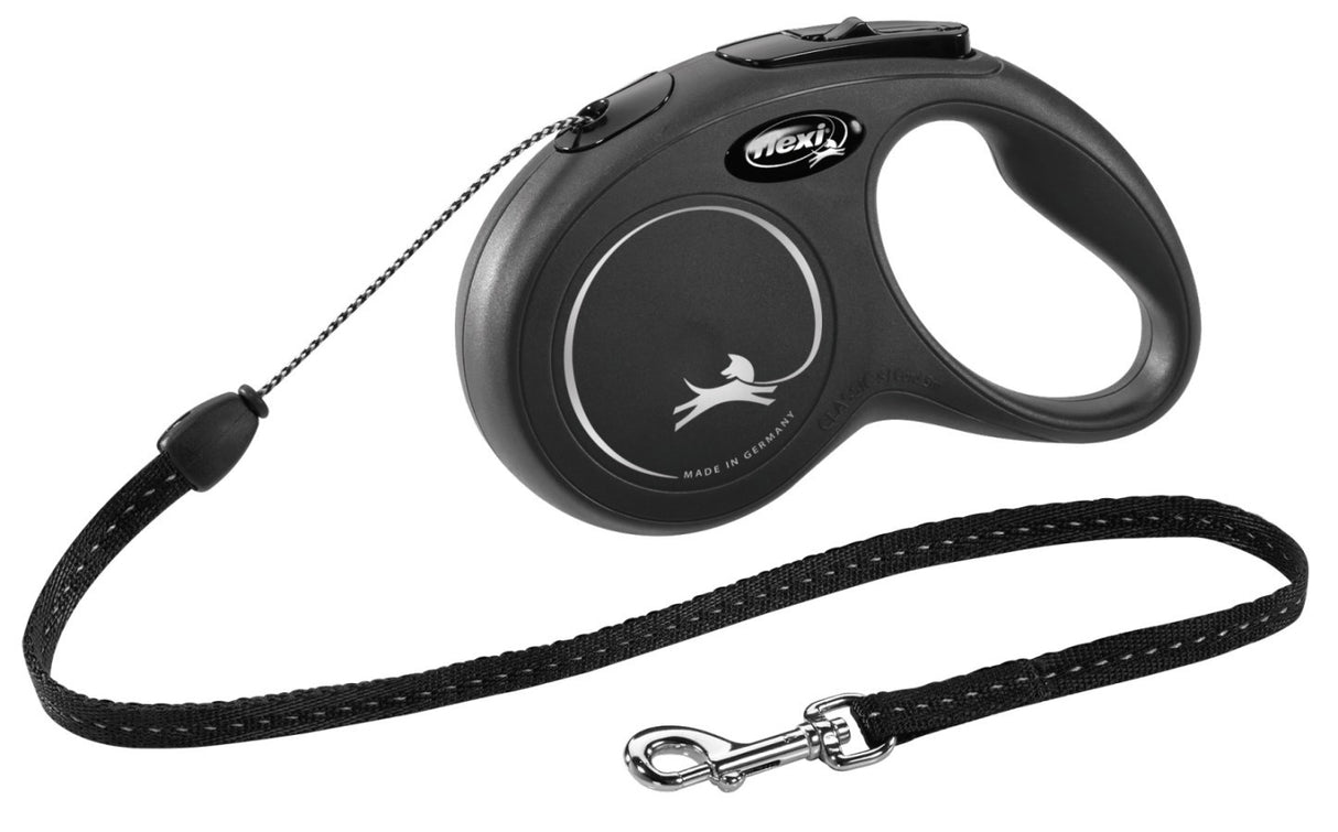 Flexi producten rollijn new classic koord zwart s 5 meter tot 12kg