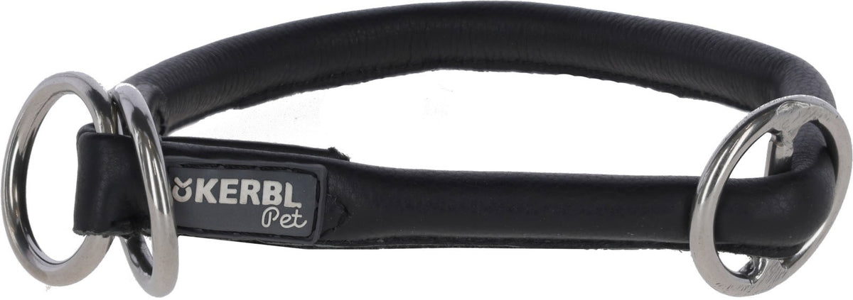 Producten rundlederen halsband roma met stopper 55 cm 8 mm zwart
