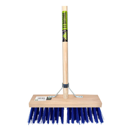 Mm eurotool producten stalbezem pvc blauw 36cm fsc plussteel 150cm plusstokhouder
