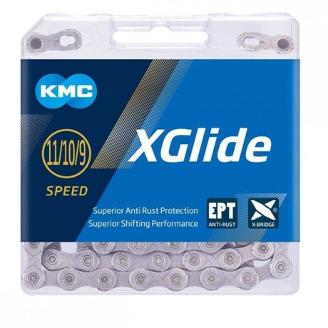 Kmc x-glide ept cues ketting zilver 126 links 11s