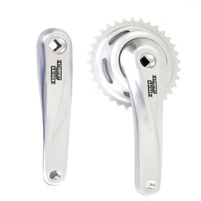 SunRace crankstel 33T, cranklengte 170mm. zilver, aluminium, spieloos