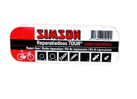 reparatiedoos Tour 11,5 cm aluminium rood wit 15-delig