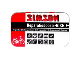 Repair box e-bike aluminum red white 14-piece