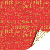 Kassaplan coated cadeaupapier dubbelzijdig 50cm 100m mijter pret wit rood