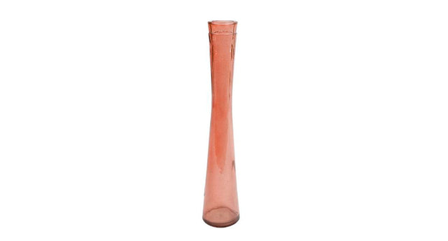 Vaas florero l roze glas 6x6x30cm