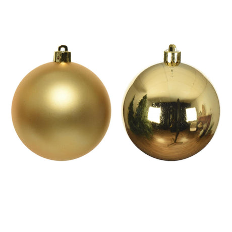 Decoris kerstballen van kunststof glans goud dia.4 cm 16-delig