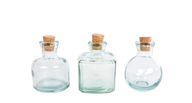 Vaas bolas helder 3 assortie glas 10x10x7cm
