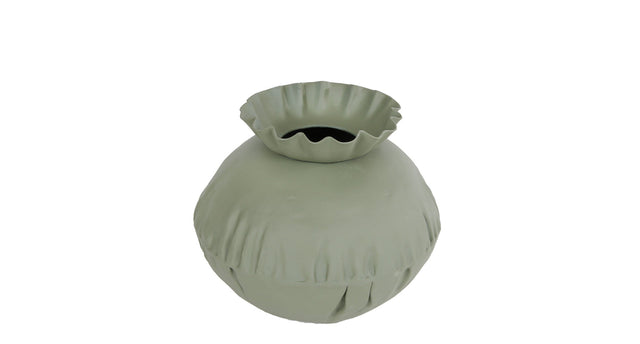 Vaas mira s l.groen metaal 13,5x13,5x11,5cm