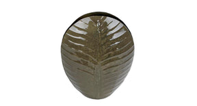 Vaas leaf xl groen metaal 25,5x10,5x32cm