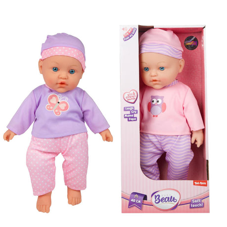 Toi-toys beau zachte babypop 40cm met geluid 2 assorti