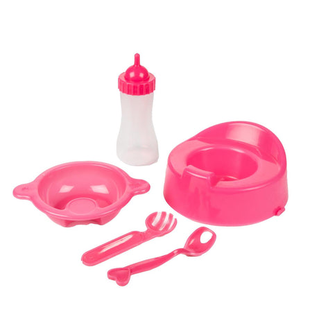 Toi-toys beau babypop 31cm met accessoires eetset+flesje+potje 2 assorti