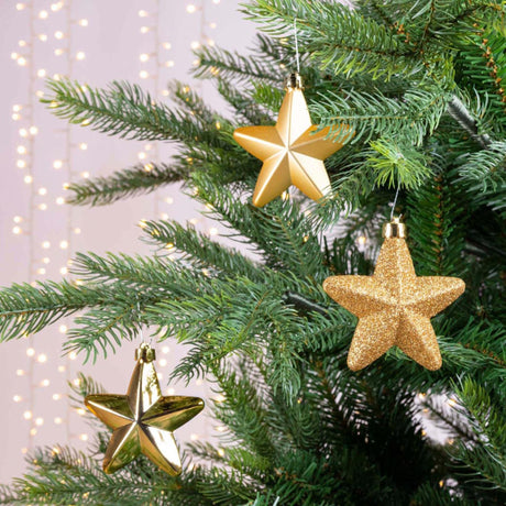 Decoris kersthanger kunststof licht goud dia7,5cm 6-delig