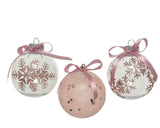 Decoris kerstballen mix kunststof 8cm 12st roze
