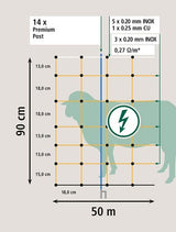 Ako producten ovinet premium 108cm x 50m oranje wit