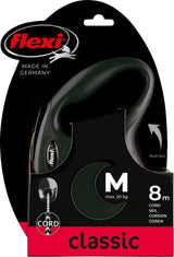 Flexi producten rollijn new classic koord zwart m 8 meter tot 20kg