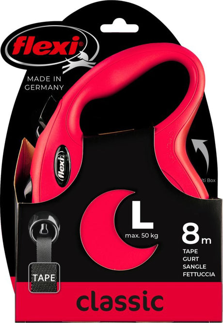 Flexi producten rollijn new classic band rood l 8 meter tot 50kg