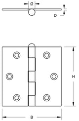 Producten scharnier verzinkt rechte hoeken losse pen 51x51cm