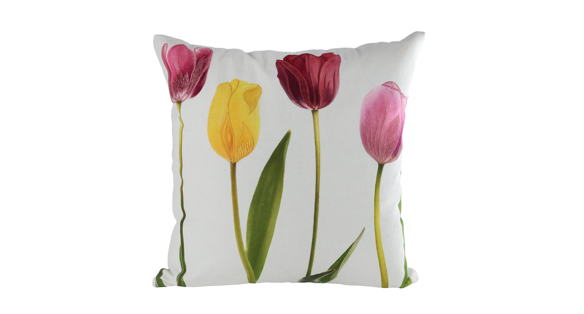 Kussen tulp* wit kleur katoen 45x45x15cm
