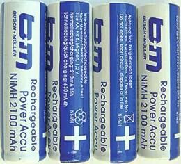 Busch + müller accu's rechargeable bat.b m f.ixon set á 4 pices