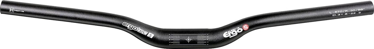 Ergotec stuur ergo s 31,8 620mm mat zwart