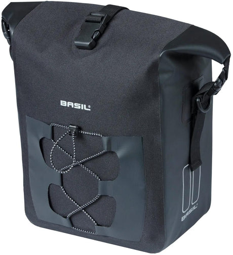 Basil tas navigator m enkel | mik studs | zwart 14l
