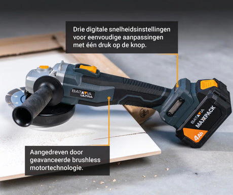 Batavia producten maxxpack 18v accu haakseslijper 125mm brushles body