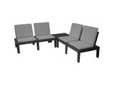 Pro garden tuinset molok 5-delig grijs met grijze kussens, voor 4 personen.