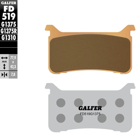 Galfer remblokken fd519 sintered brake pad fd519 g1375