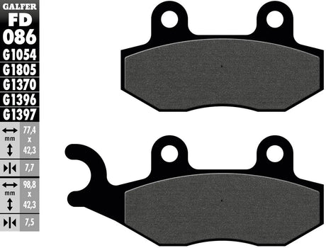 Galfer remblokken fd086 brake pad fd086 g1054 organic