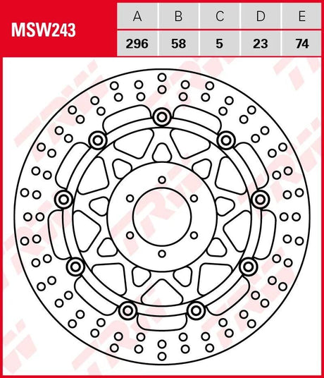 Trw remschijf msw243 rotor msw243 floating