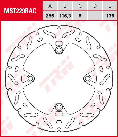 Trw remschijf mst229rac rotor mst229rac rigid