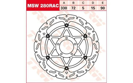 Trw remschijf msw280rac rotor msw280rac floating